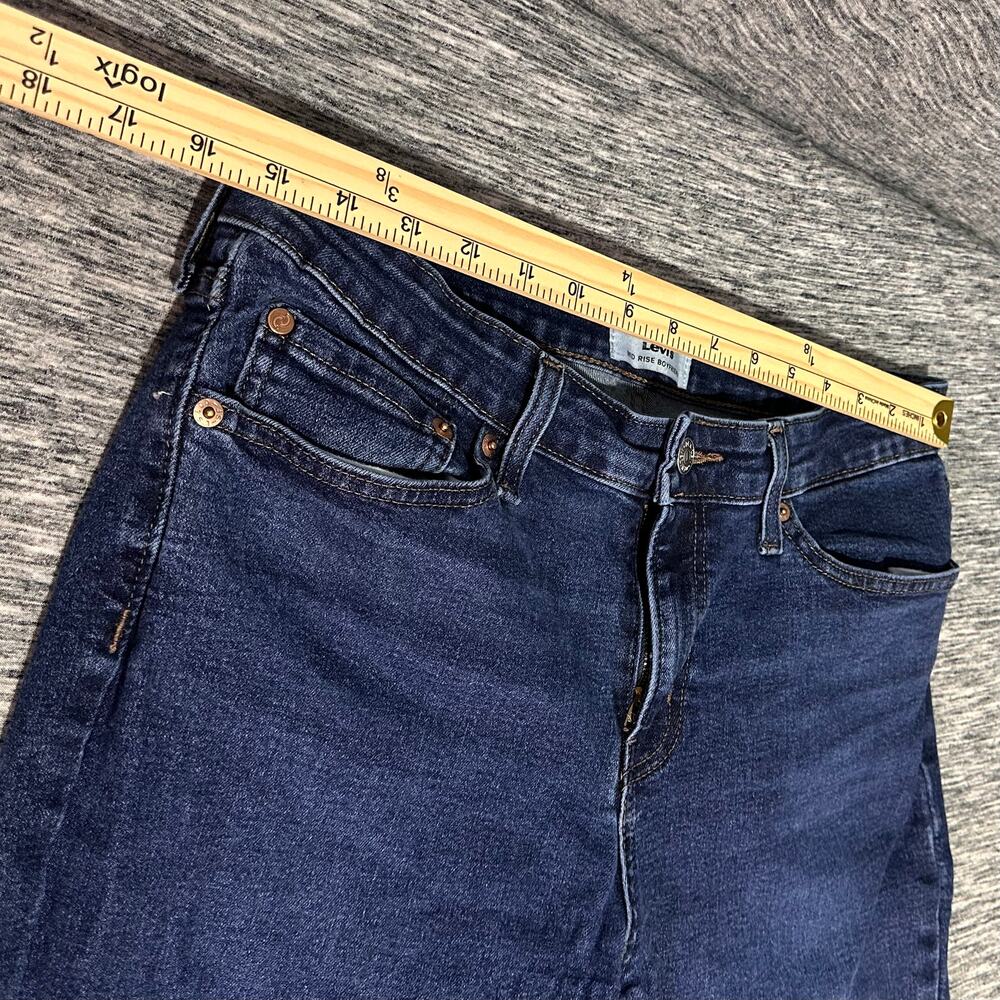 Levi’s Denizen Mid Rise Boyfriend Jeans Cuffed Dark Wash Size 10 W30 - Picture 14 of 14